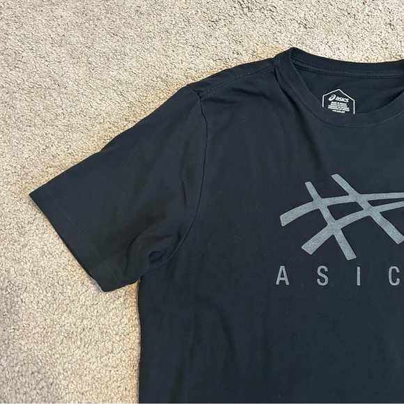 Asics Men’s Shirt Medium Black with Logo - Picture 3 of 9
